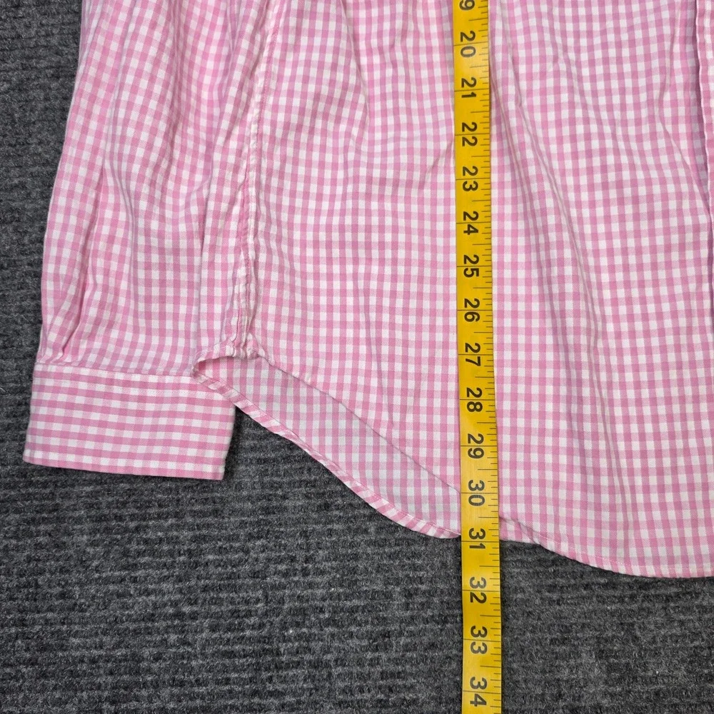 Ralph Lauren Classic Fit Gingham Shirt Men's Size XL Pink White Button Up Cotton